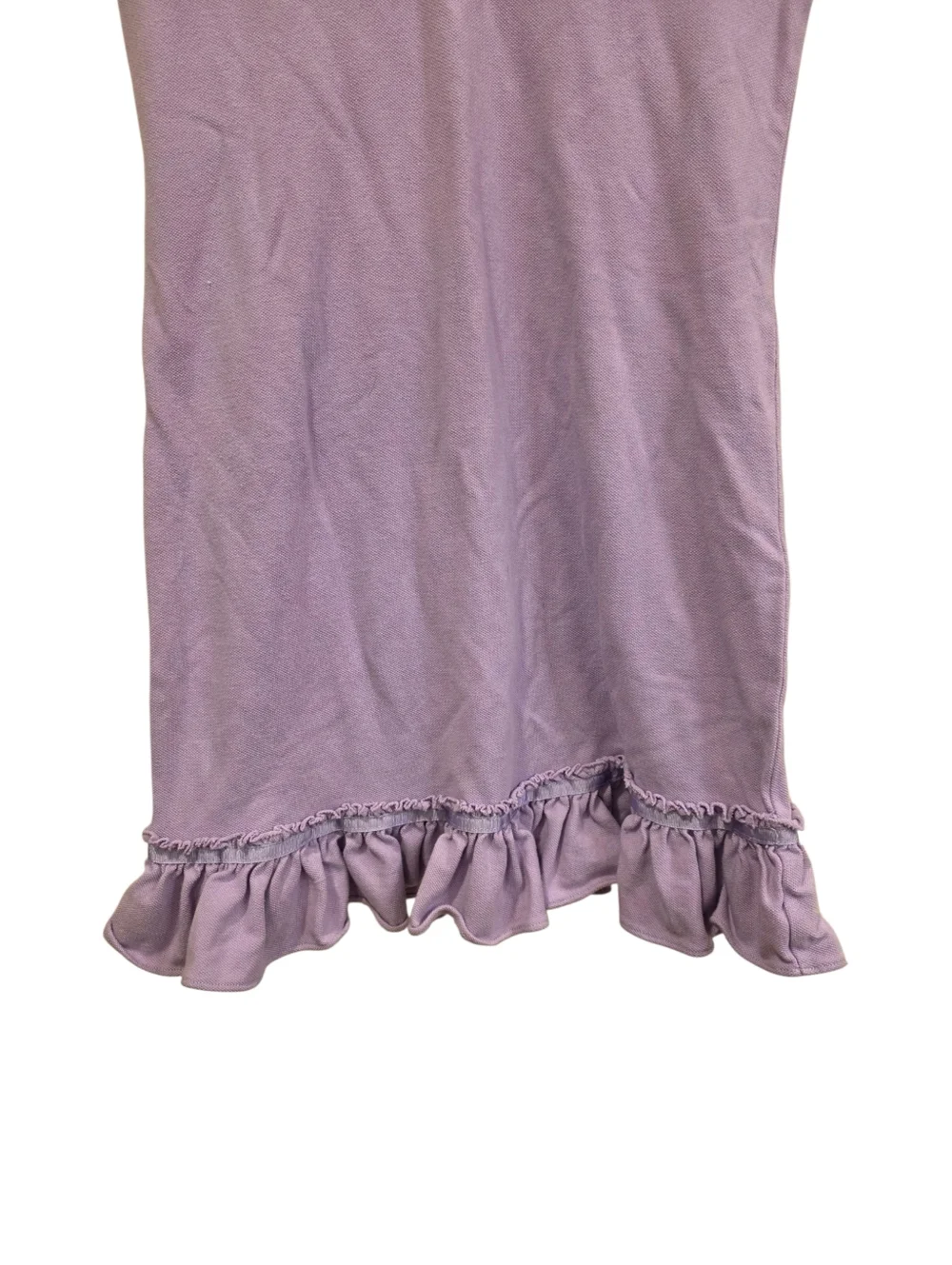 RALPH‎ LAUREN Lilac Cotton Ruffle Hem Polo Shirt Dress - Size XL (16)
